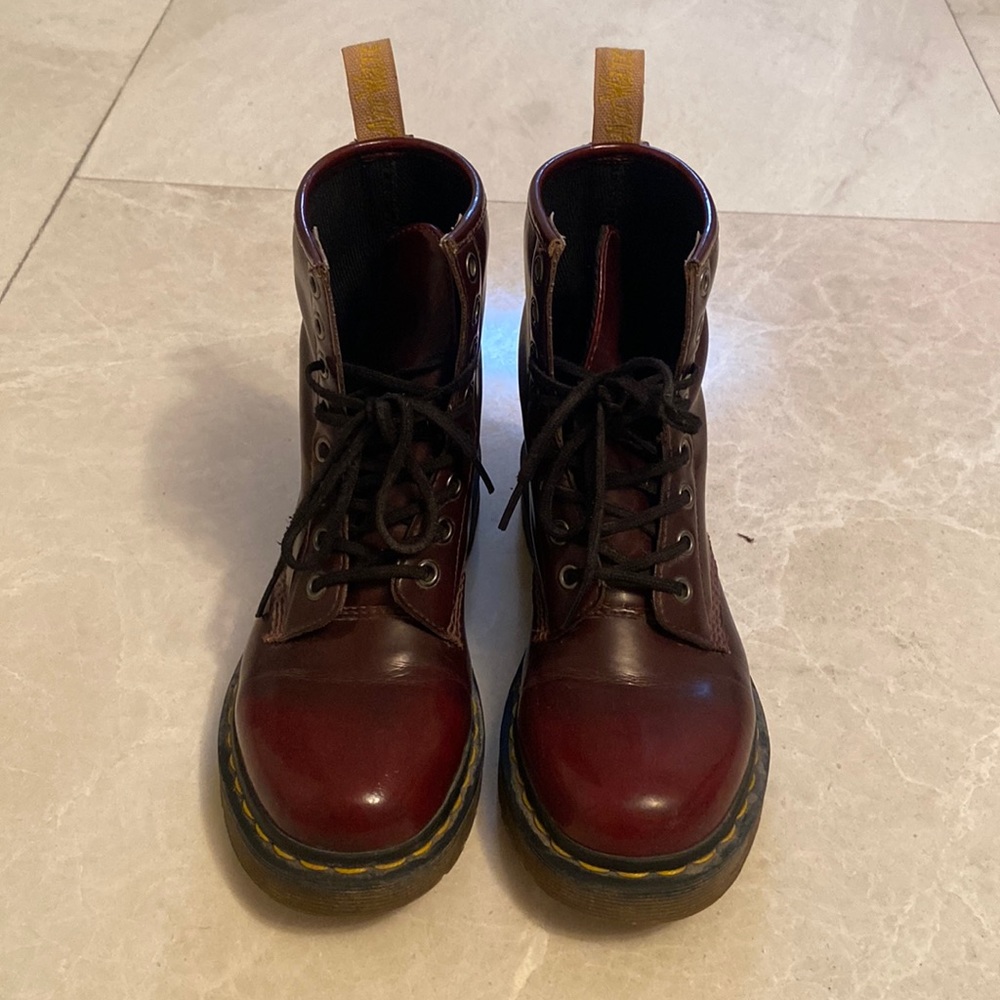 Dr. Martens Red/Burgundy Combat Boots